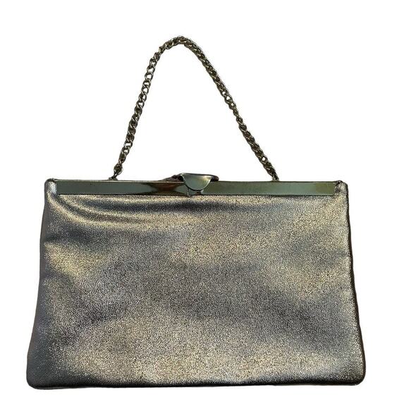 Vintage 60s gold formal evening bag purse clutch - Picture 1 of 6